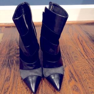 Rachel Zoe Leather and Satin Booties